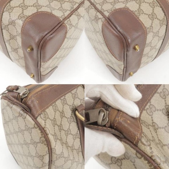 💎✨BEAUTIFUL✨💎 GUCCI Sherry Old Gucci GG Supreme Leather Boston Bag - Picture 16 of 17